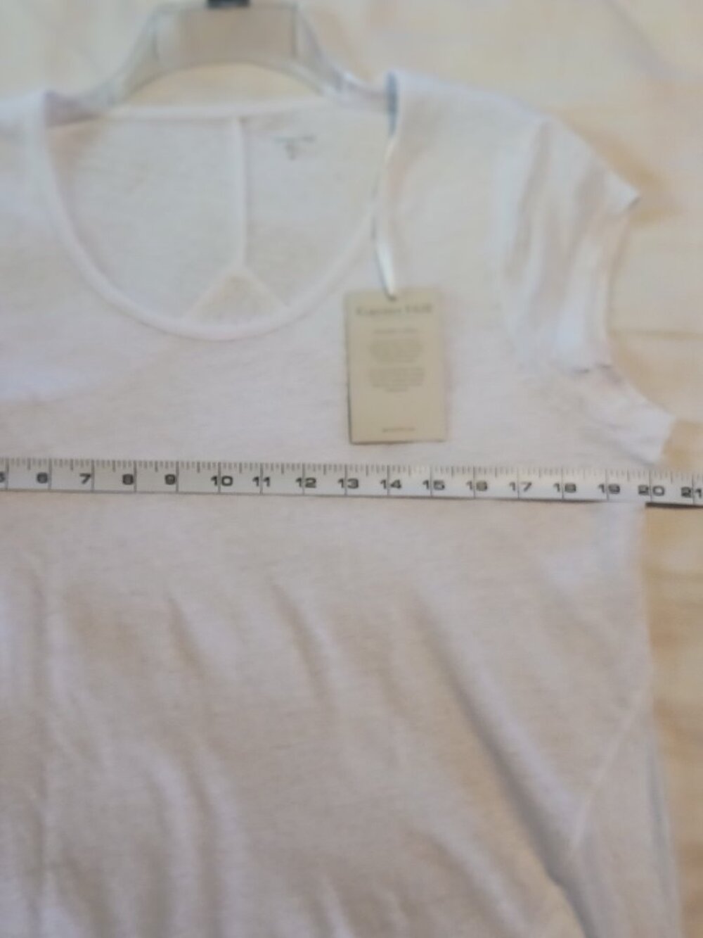 Garnet Hill Organic Linen cap- sleeve tee - Picture 6 of 9